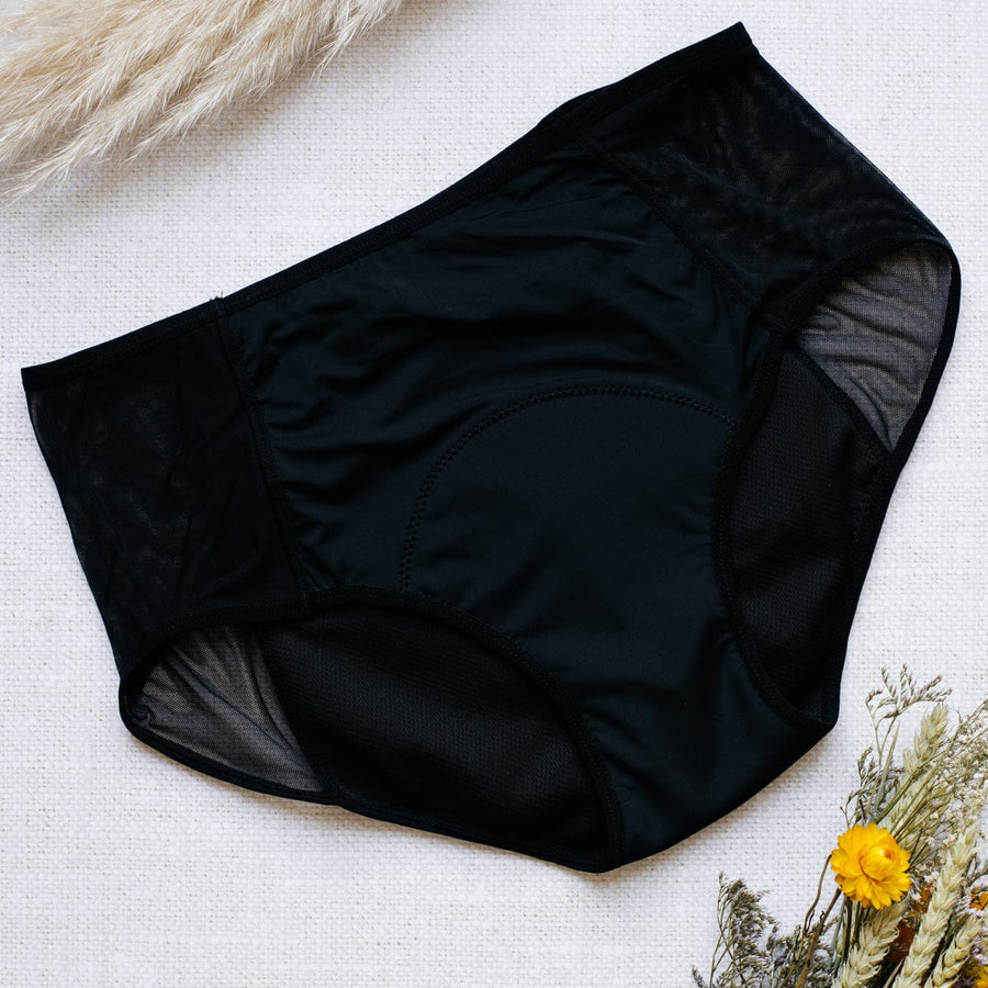 Black high waist period underwear