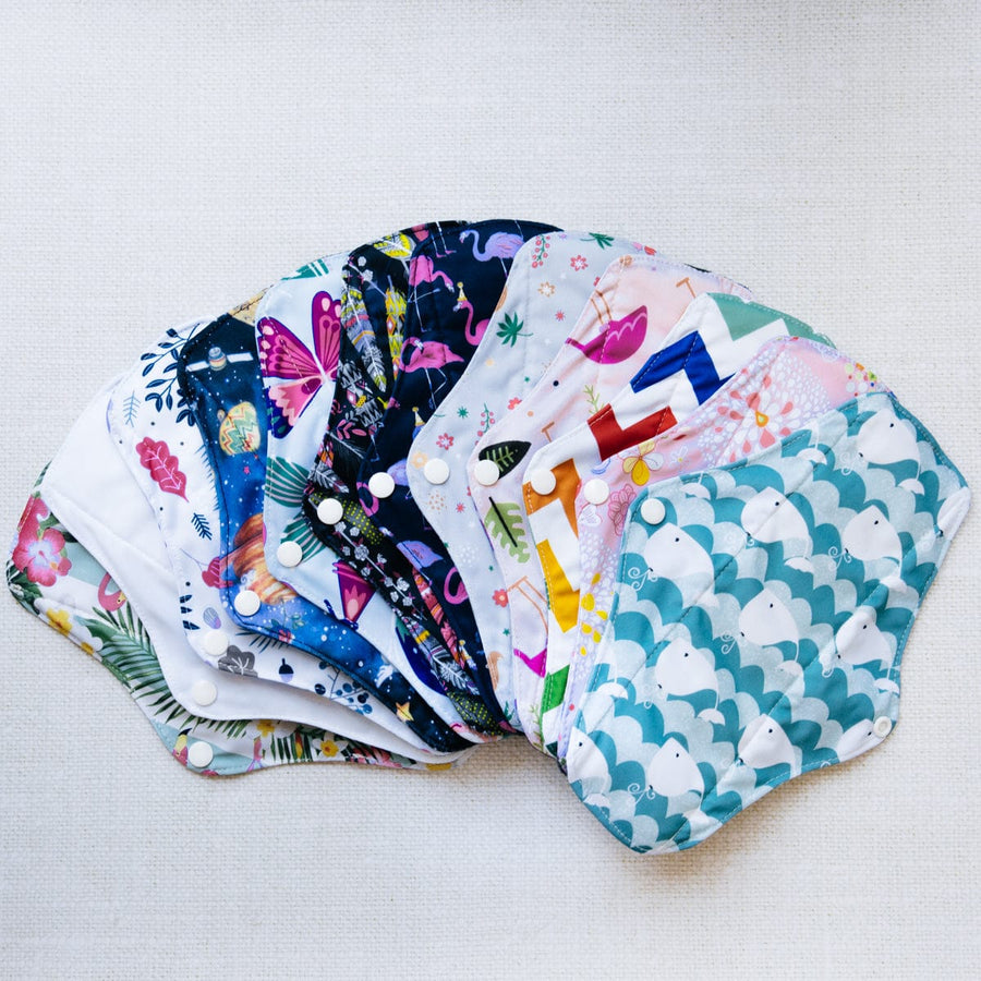 Set of 6 sanitary pads - Black protection - 11 designs