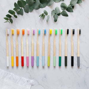 Set of 10 bamboo toothbrushes high quality - mix color