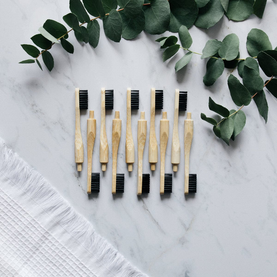Bamboo toothbrush with replaceable head