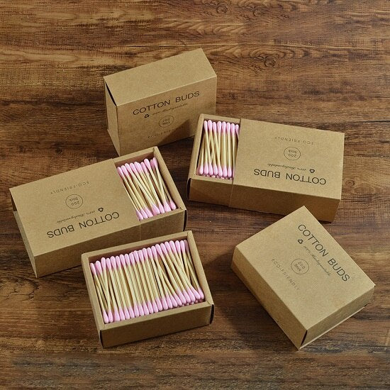 Pack of 5 Boxes of 200 bamboo cotton buds